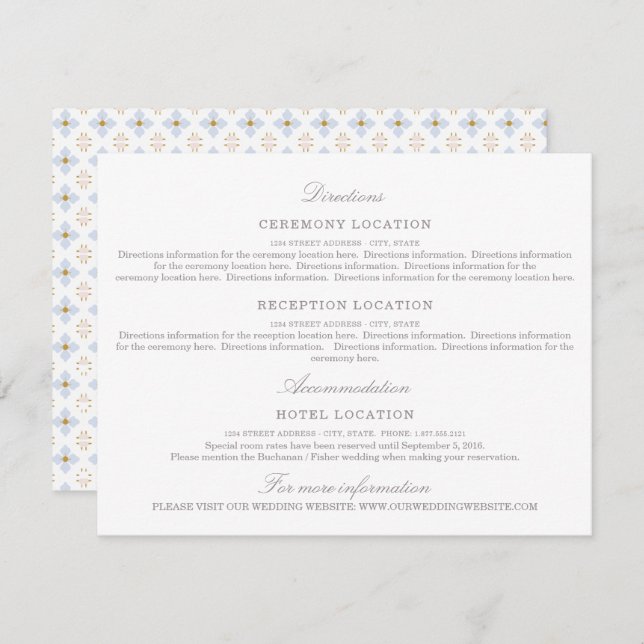 Modern Peonies Floral Wedding Info Enclose Card (Front/Back)