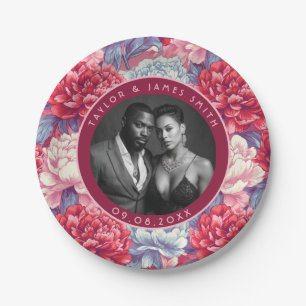 Modern Peonies Plates For Wedding Brunch Party