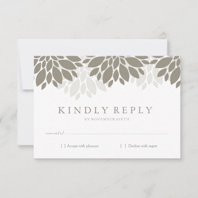 Modern Peonies RSVP | Wedding Card (Front)
