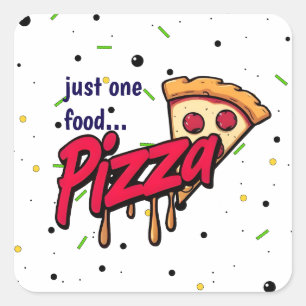 modern pepperoni cheesy food pizza lover slice square sticker