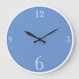 Modern Periwinkle Blue Colour Basic minimalist Large Clock