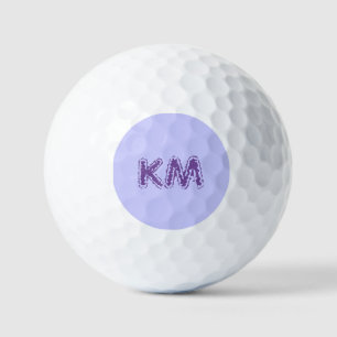 Modern Periwinkle Colour   Purple Monogram Initial Golf Balls