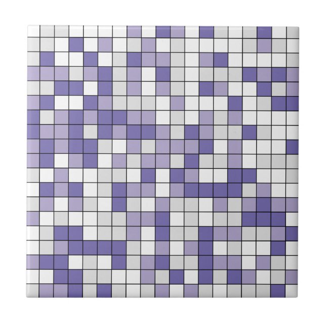 Modern Periwinkle Lavender Geometric Ceramic Tile (Front)