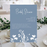 Modern Periwinkle White Wildflowers Bridal Shower