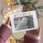 Modern Personal Photo | Colourful Cheers Postcard<br><div class="desc">Modern Personal Photo | Colourful Cheers Postcard</div>