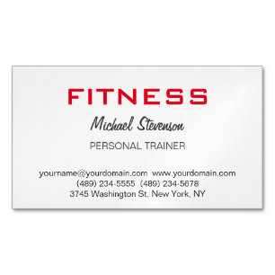 Modern Personal Trainer Fitness Magnetic Business Card