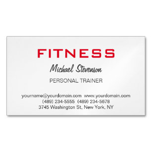 Modern Personal Trainer Fitness Magnetic Business Card