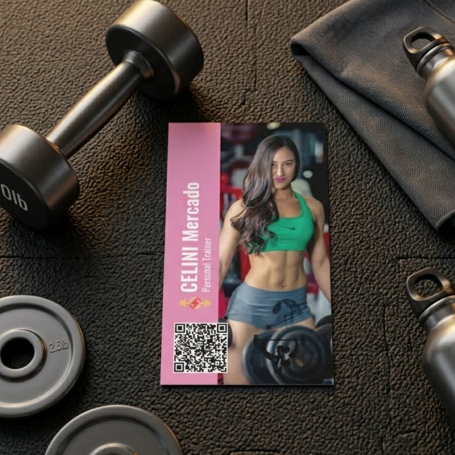 Modern Personal Trainer Fitness with Photo Busines Business Card (Modern Personal Trainer Fitness with Photo Busines Business Card)