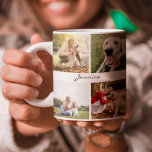 Modern Personalised 10 Photos Collage Dog White Two-Tone Coffee Mug<br><div class="desc">Celebrate your furbaby with this photo collage mug.</div>