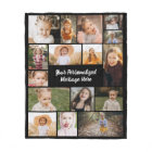 Modern Personalised 16 Photo Collage Custom Colour