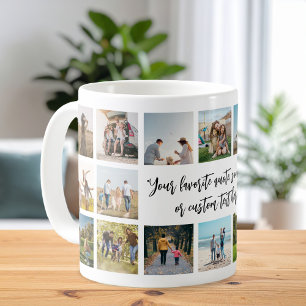 Modern Personalised 18 Photo Collage Coffee Mug