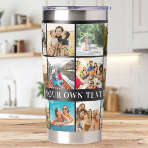 Modern Personalised 18 Photo Collage Insulated Tumbler