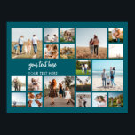 Modern Personalised 19 Photo Collage Poster<br><div class="desc">Create your own personalised photo collage poster featuring 19 of your favourite photos and custom text.</div>