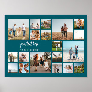Modern Personalised 19 Photo Collage Poster