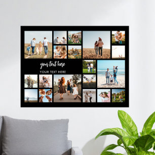 Modern Personalised 19 Photo Collage Poster