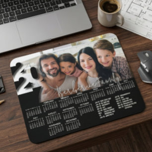 Modern Personalised 2027 Desk Calendar Photo Cute  Mouse Pad