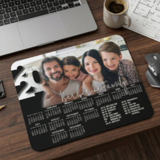 Modern Personalised 2027 Desk Calendar Photo Cute Mouse Pad