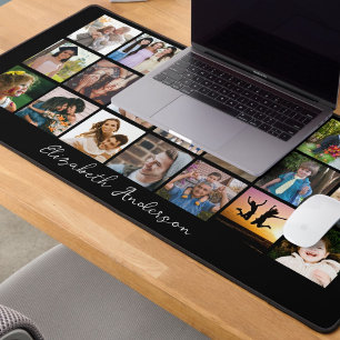 Modern Personalised 21-Photo Collage Desk Mat