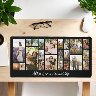 Modern Personalised 22 Photo Collage Desk Mat