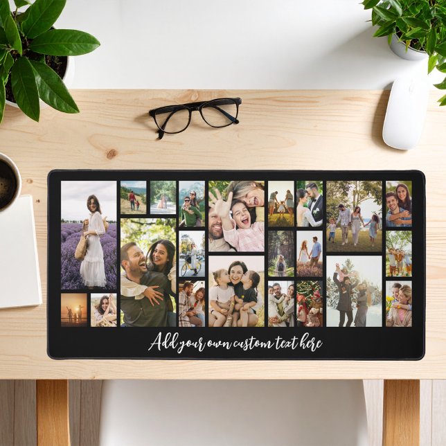 Modern Personalised 22 Photo Collage Desk Mat (Creator Uploaded)