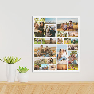 Modern Personalised 22 Photo Collage Poster