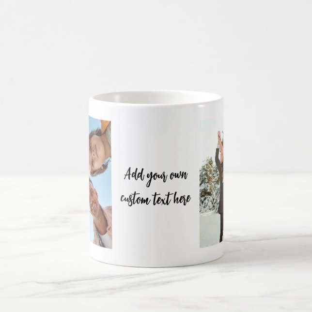 Modern Personalised 2 Photo Coffee Mug (Center)