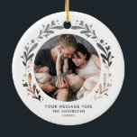 Modern Personalised 2-Photo Cutout Frame Christmas Ceramic Ornament<br><div class="desc">This exquisite personalised Christmas ornament is a perfect blend of contemporary design and cherished memories. This ornament boasts a unique paper cutout style frame that elegantly showcases a photo on each side. The beauty lies in its simplicity and the power of customisation. With fully customisable text, you can make this...</div>