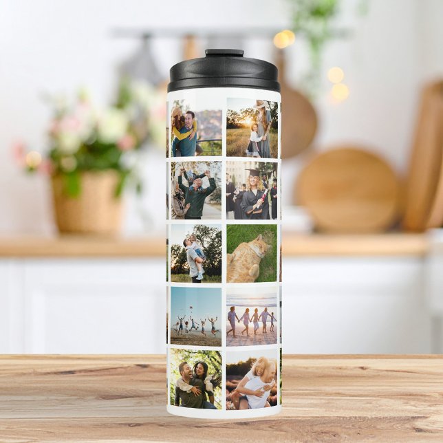 Modern Personalised 30 Photo Collage Thermal Tumbler (Creator Uploaded)