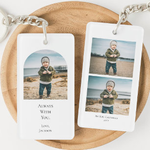 Modern Personalised 3 Photo Collage Mum Keepsake Key Ring
