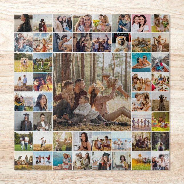Modern Personalised 49 Photo Collage Jigsaw Puzzle (Creator Uploaded)