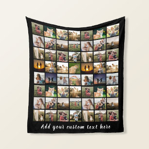 Modern Personalised 56 Photo Collage Fleece Blanket