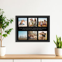 Modern Personalised 6 Photo Collage Custom Quote