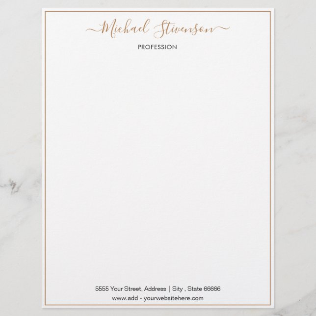 Modern Personalised Address Name Info Letterhead (Front)