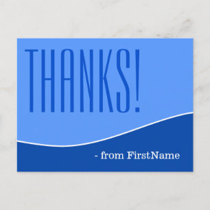 Modern, Personalised and Chic "Thanks!" Postcard