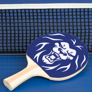 Modern Personalised Angry Lion Roaring Face Blue  Ping Pong Paddle