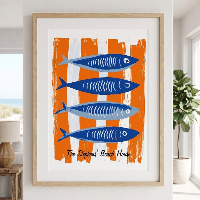 Modern Personalised Beach House Poster (Creator Uploaded)