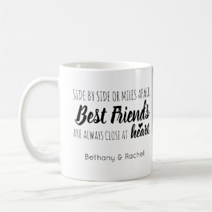 Modern Personalised BFF Best Friend Script Photo Coffee Mug