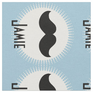 Modern Personalised Black Moustache Fabric