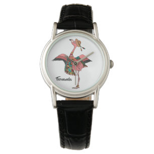Modern Personalised Bohemian Flamingo Watch