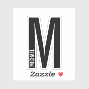 Modern Personalised Bold Monogram and Name