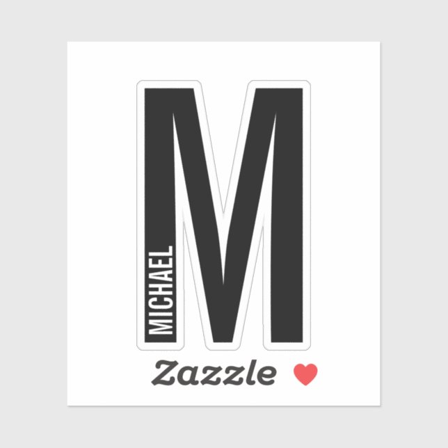 Modern Personalised Bold Monogram and Name (Sheet)