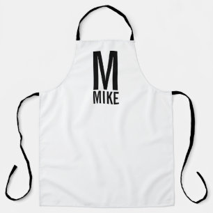 Modern Personalised Bold Monogram and Name Apron
