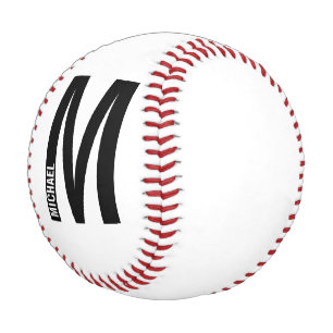 Modern Personalised Bold Monogram and Name Baseball