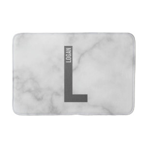 Modern Personalised Bold Monogram and Name Bath Mat