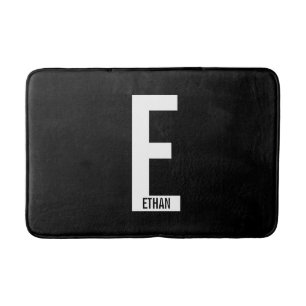 Modern Personalised Bold Monogram and Name Bath Mat