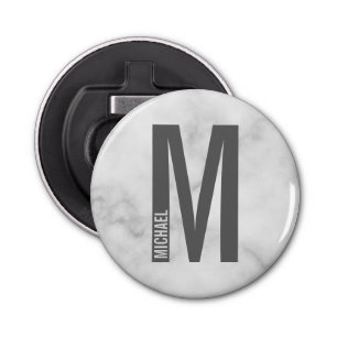 Modern Personalised Bold Monogram and Name Bottle Opener