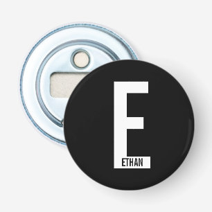 Modern Personalised Bold Monogram and Name Bottle Opener