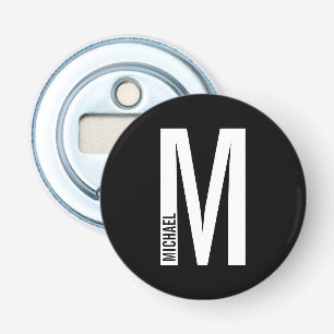 Modern Personalised Bold Monogram and Name Bottle Opener