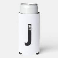 Modern Personalised Bold Monogram and Name Can Coo