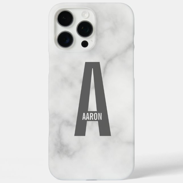 Modern Personalised Bold Monogram and Name Case-Mate iPhone Case (Back)